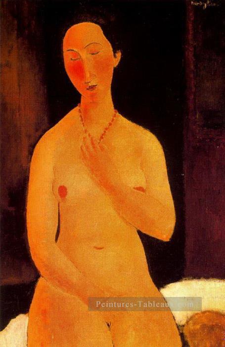 assis nu avec collier 1917 Amedeo Modigliani Peintures à l'huile